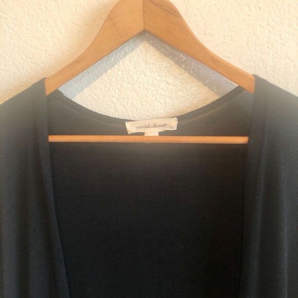 Painted Threads Long Black Cardigan - Picture 3 of 8